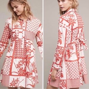 Anthropologie Printmaker Floral Patchwork Dress